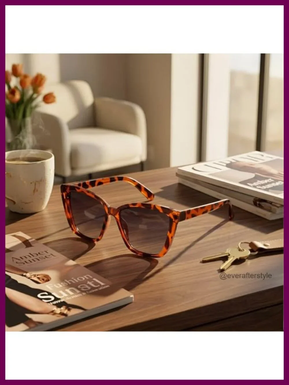 Vintage Cat Eye Sunglasses Women Oversized Square UV400 2-Pack Shades